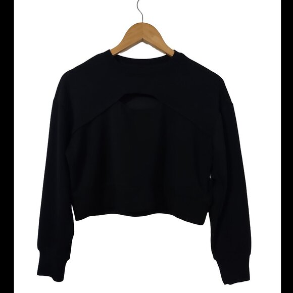90 Degree By Reflex Tops - 90 Degree by Reflex Cropped Keyhole Sweatshirt XS
